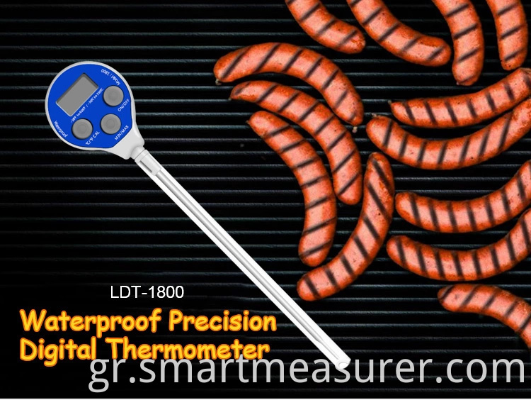 Ιδιωτική ετικέτα στρογγυλής θήκης Digital Steak Meat Thermometer